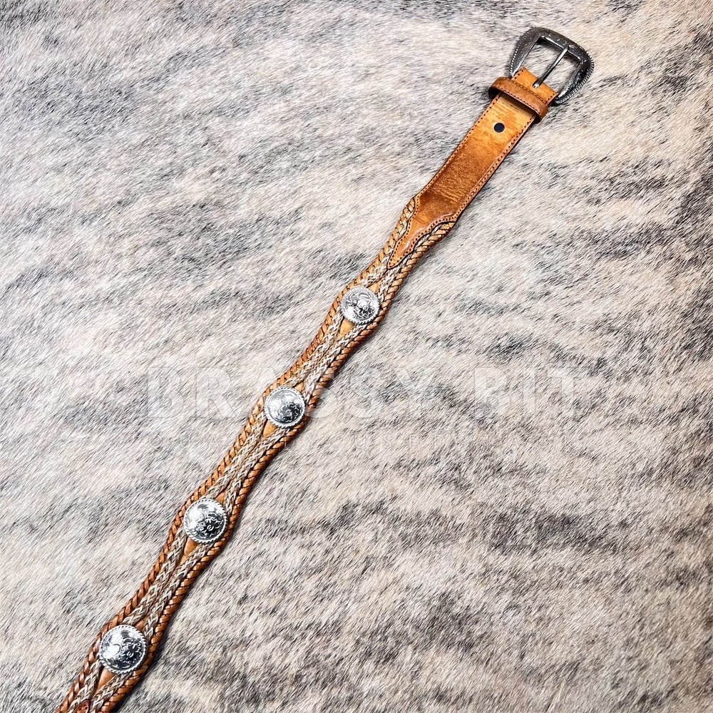 Tony Lama Horsehair Belt w/ Buckle - Picture 3 of 6